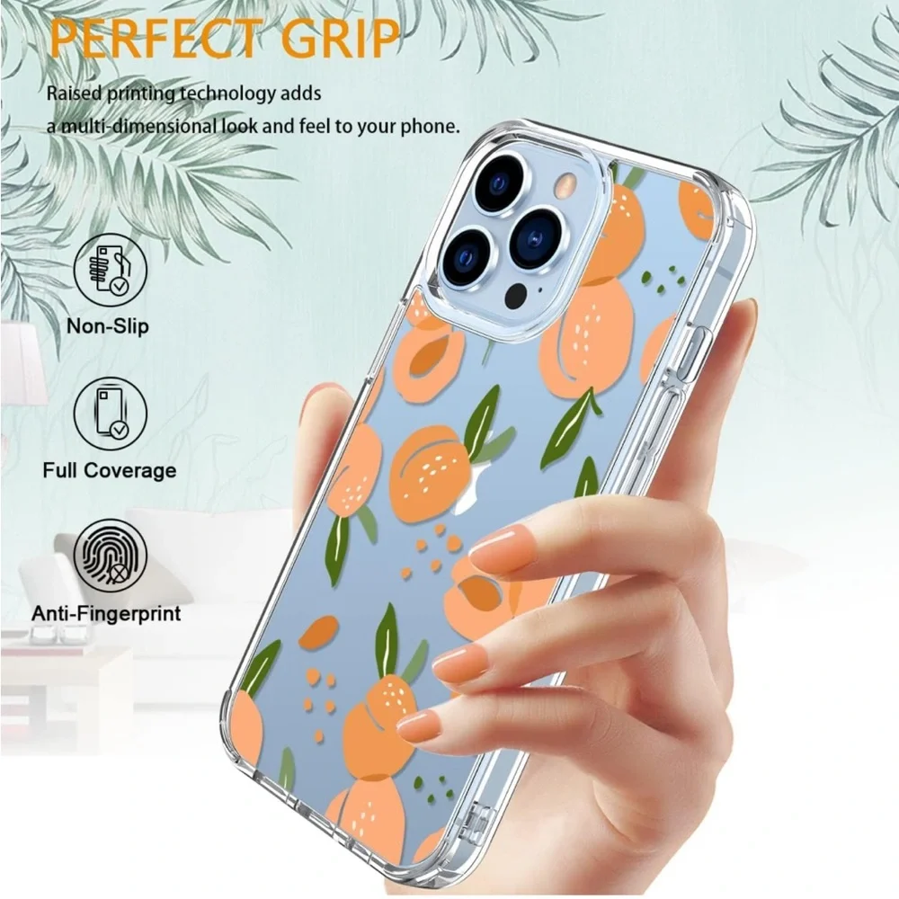 5for$10 Peach iPhone 12 Pro Max Case with Screen Protector Slim Phone Case